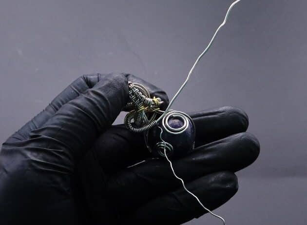 Wire-Wrapping Blue Marble Sphere Ball Abstract Swirl Pendant Tutorial 123
