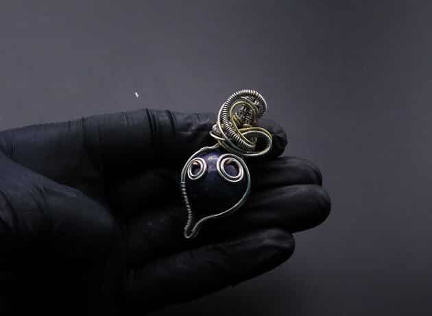 Wire-Wrapping Blue Marble Sphere Ball Abstract Swirl Pendant Tutorial 126