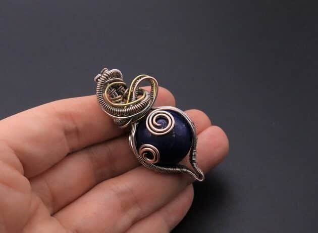 Wire-Wrapping Blue Marble Sphere Ball Abstract Swirl Pendant Tutorial 128