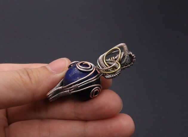 Wire-Wrapping Blue Marble Sphere Ball Abstract Swirl Pendant Tutorial 131