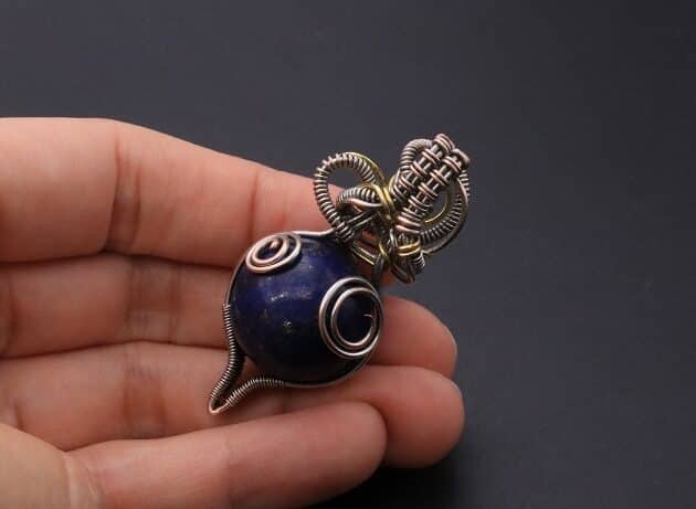 Wire-Wrapping Blue Marble Sphere Ball Abstract Swirl Pendant Tutorial 132