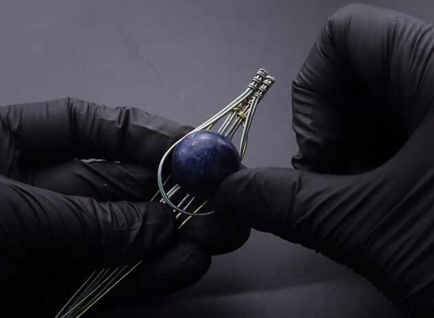 Wire-Wrapping Blue Marble Sphere Ball Abstract Swirl Pendant Tutorial 33