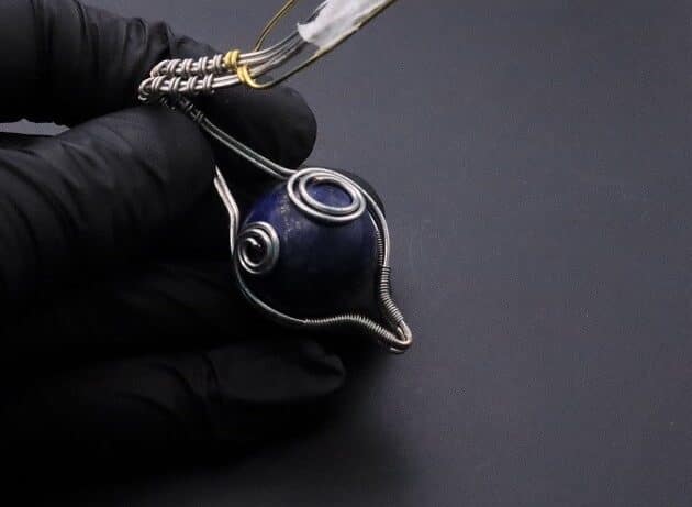Wire-Wrapping Blue Marble Sphere Ball Abstract Swirl Pendant Tutorial 63