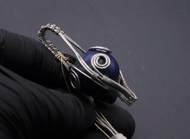 Wire-Wrapping Blue Marble Sphere Ball Abstract Swirl Pendant Tutorial 66