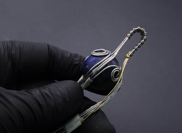 Wire-Wrapping Blue Marble Sphere Ball Abstract Swirl Pendant Tutorial 68