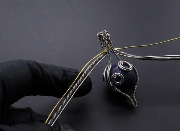 Wire-Wrapping Blue Marble Sphere Ball Abstract Swirl Pendant Tutorial 74
