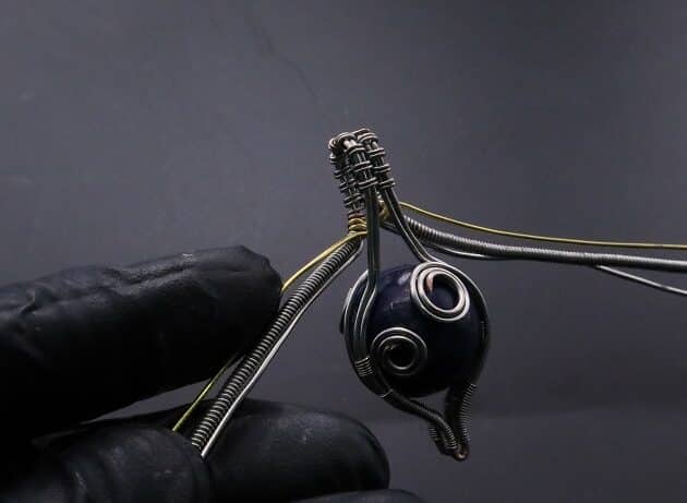 Wire-Wrapping Blue Marble Sphere Ball Abstract Swirl Pendant Tutorial 75