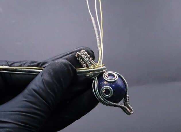 Wire-Wrapping Blue Marble Sphere Ball Abstract Swirl Pendant Tutorial 78