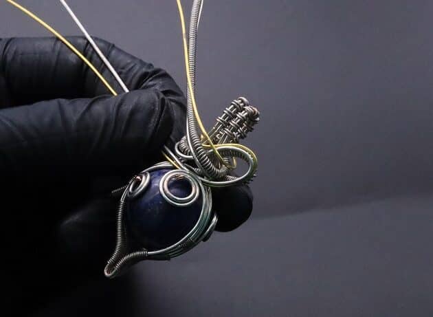 Wire-Wrapping Blue Marble Sphere Ball Abstract Swirl Pendant Tutorial 83