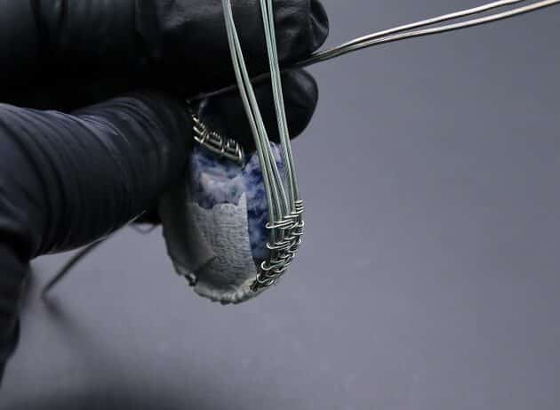 Wire-Wrapping Blue Molly Moon Silver Woven Pendant Tutorial 23