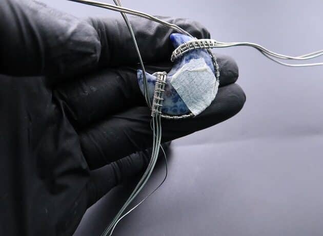 Wire-Wrapping Blue Molly Moon Silver Woven Pendant Tutorial 30