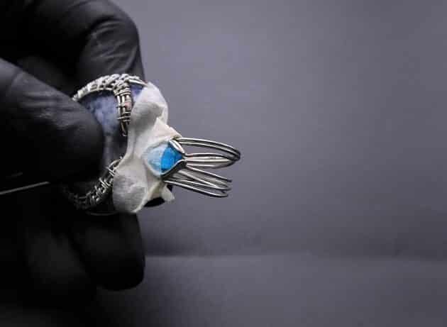 Wire-Wrapping Blue Molly Moon Silver Woven Pendant Tutorial 49