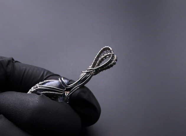 Wire-Wrapping Blue Molly Moon Silver Woven Pendant Tutorial 57