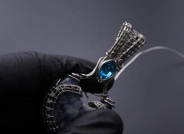 Wire-Wrapping Blue Molly Moon Silver Woven Pendant Tutorial 67