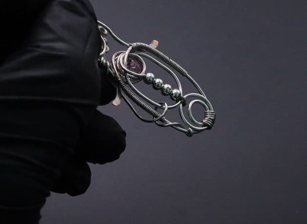Wire-Wrapping Abstract Penguin Pink Diamond Pendant Tutorial 112