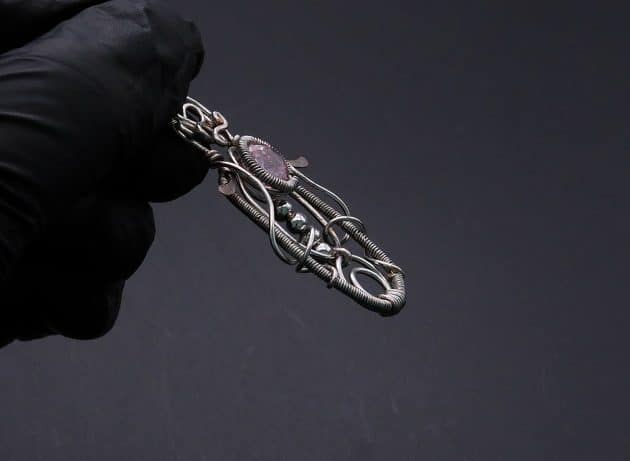 Wire-Wrapping Abstract Penguin Pink Diamond Pendant Tutorial 124