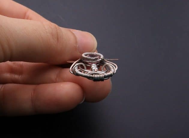 Wire-Wrapping Abstract Penguin Pink Diamond Pendant Tutorial 131