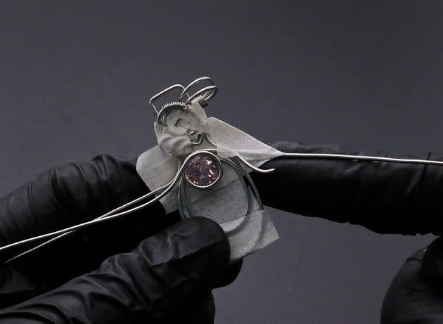 Wire-Wrapping Abstract Penguin Pink Diamond Pendant Tutorial 65
