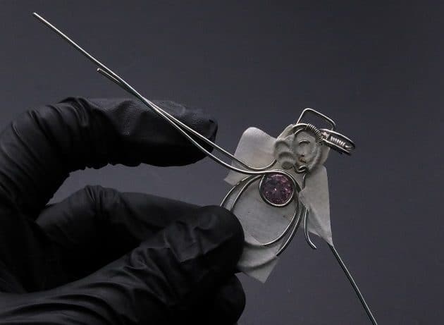 Wire-Wrapping Abstract Penguin Pink Diamond Pendant Tutorial 66