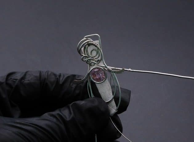 Wire-Wrapping Abstract Penguin Pink Diamond Pendant Tutorial 73