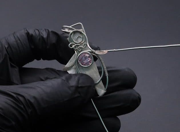 Wire-Wrapping Abstract Penguin Pink Diamond Pendant Tutorial 75