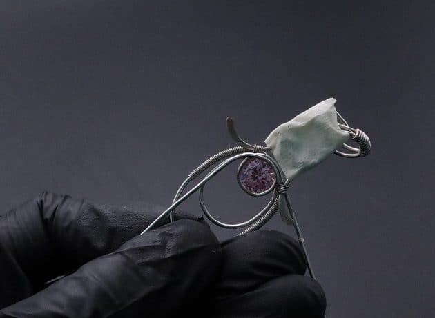 Wire-Wrapping Abstract Penguin Pink Diamond Pendant Tutorial 78