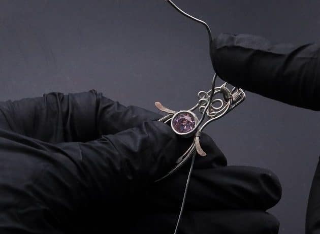 Wire-Wrapping Abstract Penguin Pink Diamond Pendant Tutorial 86
