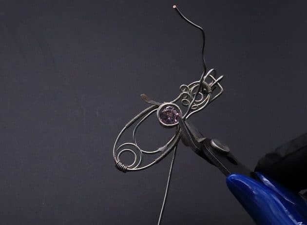 Wire-Wrapping Abstract Penguin Pink Diamond Pendant Tutorial 87