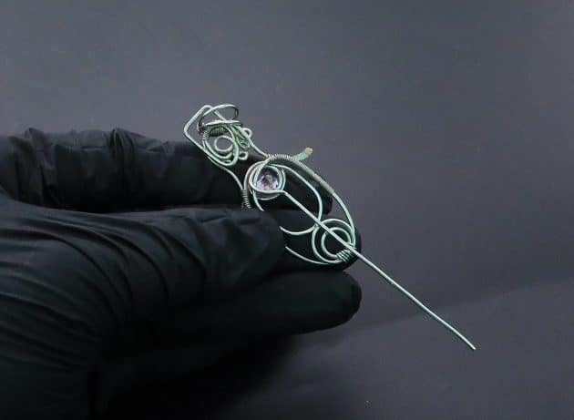 Wire-Wrapping Abstract Penguin Pink Diamond Pendant Tutorial 93