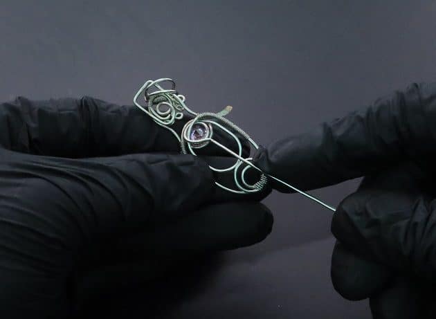 Wire-Wrapping Abstract Penguin Pink Diamond Pendant Tutorial 95