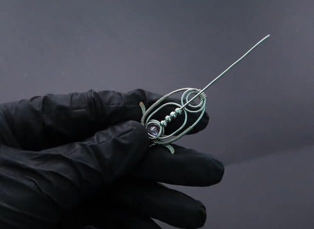 Wire-Wrapping Abstract Penguin Pink Diamond Pendant Tutorial 96