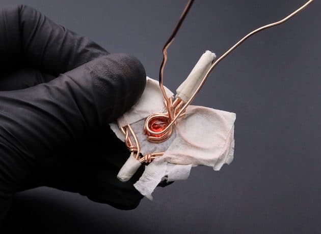 Wire-Wrapping Precious Red Spark In Wire Heart Pendant Tutorial 51