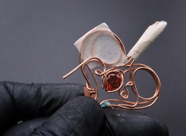 Wire-Wrapping Precious Red Spark In Wire Heart Pendant Tutorial 61