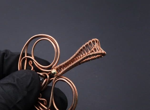 Wire-Wrapping Precious Red Spark In Wire Heart Pendant Tutorial 82