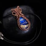 Wire-Wrapping Woven Teardrop Marble Glass Cabochon Pendant Tutorial 0