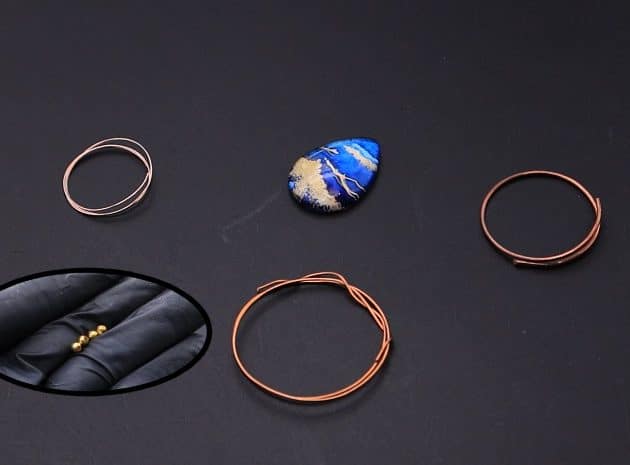 Wire-Wrapping Woven Teardrop Marble Glass Cabochon Pendant Tutorial 1
