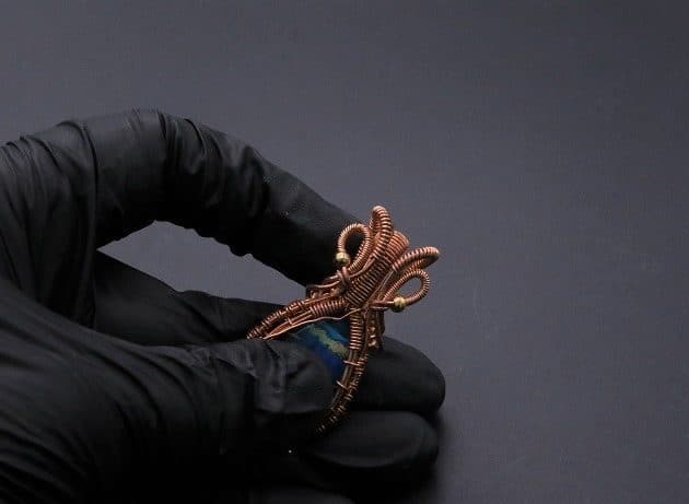 Wire-Wrapping Woven Teardrop Marble Glass Cabochon Pendant Tutorial 101