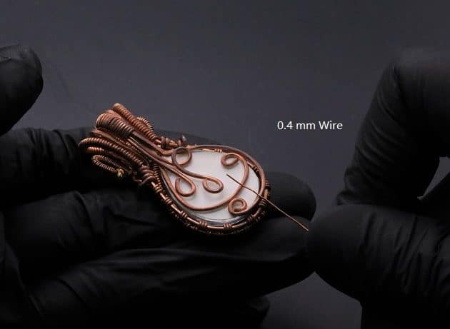 Wire-Wrapping Woven Teardrop Marble Glass Cabochon Pendant Tutorial 117
