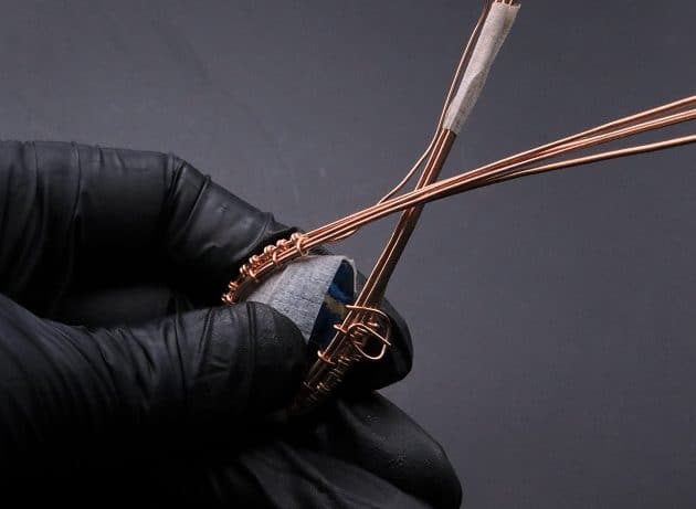Wire-Wrapping Woven Teardrop Marble Glass Cabochon Pendant Tutorial 25