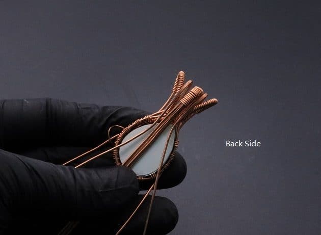 Wire-Wrapping Woven Teardrop Marble Glass Cabochon Pendant Tutorial 60