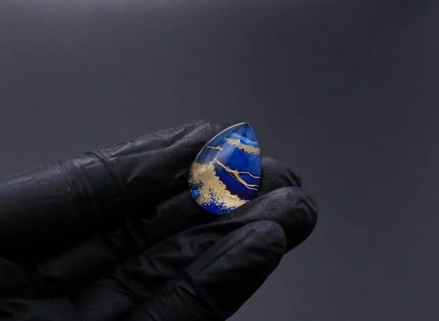 Wire-Wrapping Woven Teardrop Marble Glass Cabochon Pendant Tutorial 7