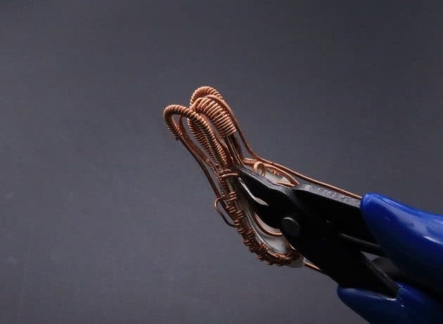 Wire-Wrapping Woven Teardrop Marble Glass Cabochon Pendant Tutorial 72