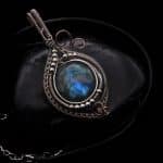 Wire-Wrapping Coiled Round Labradorite Silver Beaded Pendant Tutorial 0