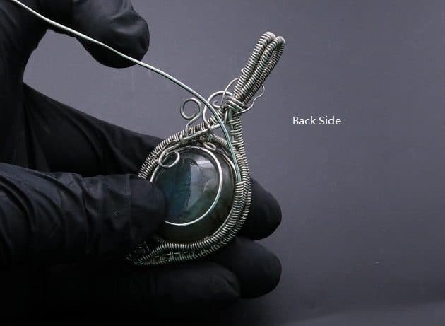 Wire-Wrapping Coiled Round Labradorite Silver Beaded Pendant Tutorial 110