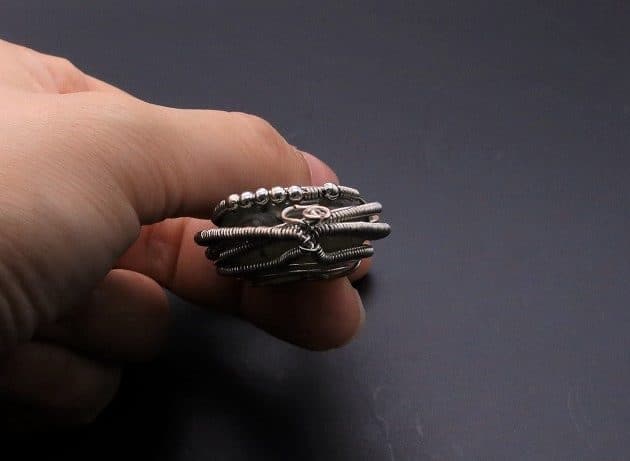Wire-Wrapping Coiled Round Labradorite Silver Beaded Pendant Tutorial 132