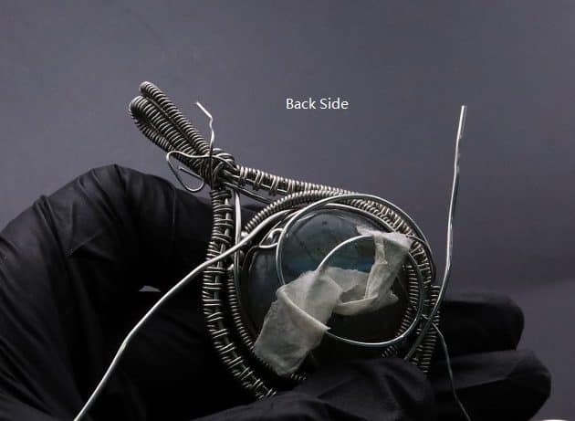 Wire-Wrapping Coiled Round Labradorite Silver Beaded Pendant Tutorial 87