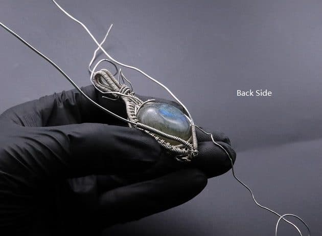 Wire-Wrapping Coiled Round Labradorite Silver Beaded Pendant Tutorial 94