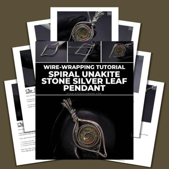 Spiral Unakite Stone Silver Leaf Pendant Tutorial-Cover