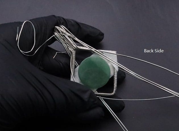 Wire-Wrapping Silver Woven Green Aventurine Pendant Tutorial 35