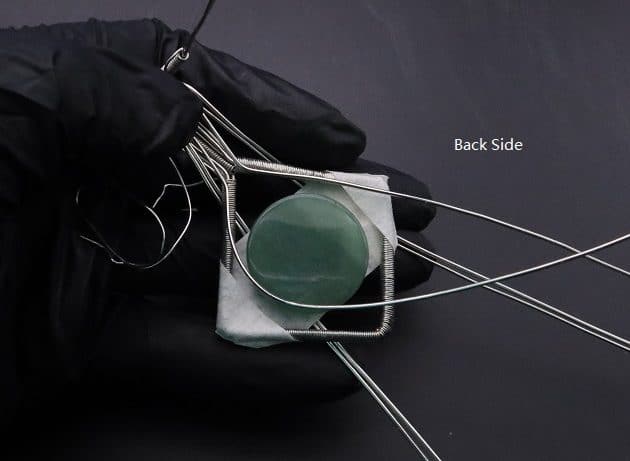 Wire-Wrapping Silver Woven Green Aventurine Pendant Tutorial 37